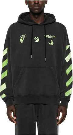 Off-white Diagonal Stripe Hoodie - Heren - Hoodies - Zwart - XL - Katoen - Hoodies & sweatvesten