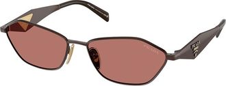 Prada PR D50S 22J80W Womens Sunglasses Brown Size 57