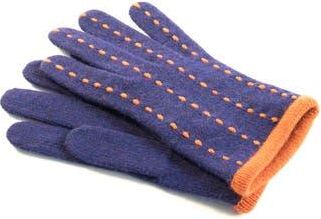 Portolano Contrast Stitch Wool Blend Gloves in Imperial Purple/Cina at Nordstrom Rack