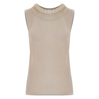 Kocca Sleeveless Tops, female, Beige, XL, Mesh Effect Blouse