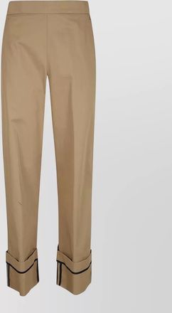 Herno cotton high-rise straight-leg trousers