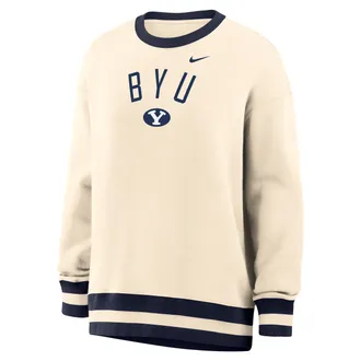Nike Womens Phoenix (BYU) Oversized Crew-Neck Sweatshirt in Brown | IV9300-120