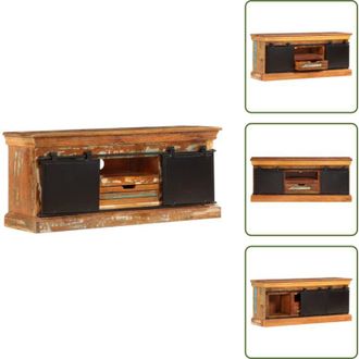 vidaXL The Living Store Mobile Porta TV 110x30x45 cm in Legno Massello di Recupero - Mobile TV in legno