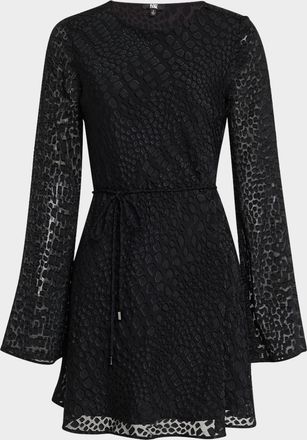 Paige Carmelyn Croc Burnout Mini Dress