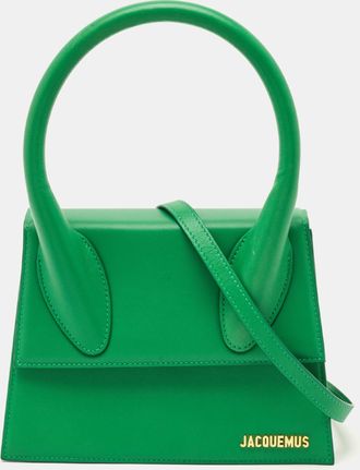 Jacquemus Grand Le Chiquito Green Leather Top Handle Bag