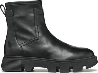 Geox Zwarte Enkellaarsjes voor Dames - Dames - Enkellaarsjes - Zwart - 36 EU - Leer - Schoenen
