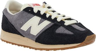 New Balance Unisex Black Low Top Sneakers With Logo Patch Suede Trainers