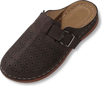 Generic 2026 Women Summer Solid Slip On Casual Open Toe Comfortable Beach Shoes Sandals Slippers (Brown, 5.5)