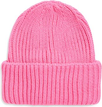 Treasure & Bond Classic Knit Cuffed Beanie in Pink Surprise at Nordstrom