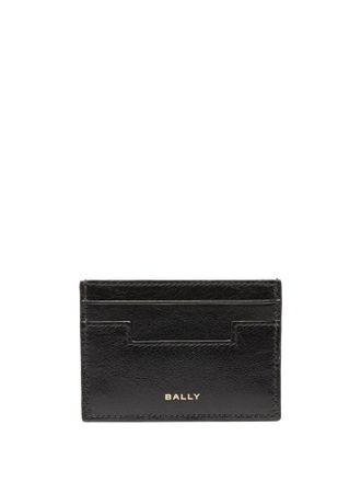 Bally Black Metallic Logo Leather Wallet