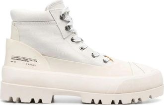 Diesel D-Hiko Bt X Multicolour Enkellaarsjes - Dames - Veterlaarzen - Beige - 36 EU - Leer - Schoenen