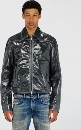 Diesel Patent-leather jacket - Leather jackets - Man - Grey