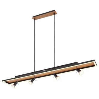 Netlighting Ida Bar Pendant Ceiling Light Matt Black 2x LED