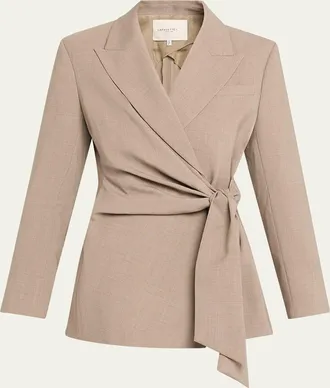 Lafayette 148 New York Wrap-Front Stretch Wool Blazer