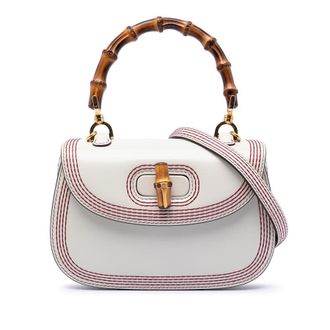 Gucci Pre-owned Gucci Small Calfskin Stitched Bamboo 1947 Top Handle Bag Ladies 5HLZOXEE3HYRXYID