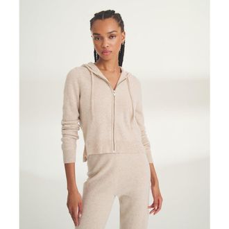 Naadam Signature Cashmere Cropped Hoodie in Oatmeal at Nordstrom, Size Xx-Large