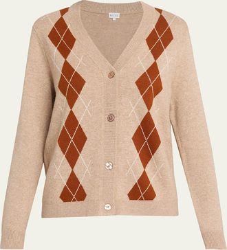 Kule Argyle V-Neck Cardigan