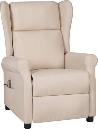 vidaXL Sill&oacute;n De Masaje De Tela Color Crema Vidaxl