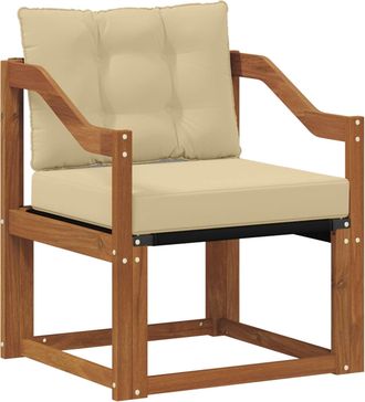 vidaXL Sof&aacute; De Exterior Madera Maciza De Acacia Y Textileno Natural Vidaxl