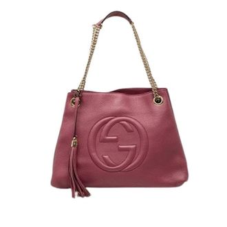Gucci Pre-owned Soho Chain Shoulder Bag - Dames - Pre-owned - Roze - Maat: ONE Size Leer