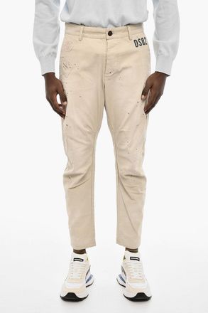 Dsquared2 Pantaloni 4 Tasche in Cotone con Monogram in Denim Dsquared2