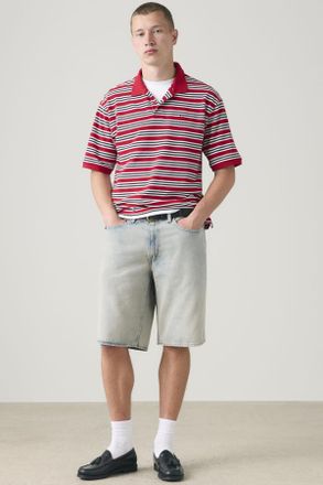 Levi's Polo Finn Boxy - Hombre - XL - Rojo / Kane Stripe Chili Pepper