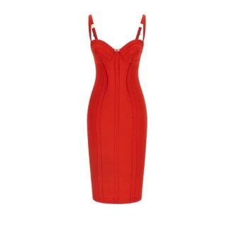 Elisabetta Franchi Dames, Jurken, Rood, Maat: XL Satijn