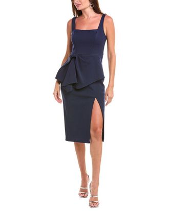 Aidan Mattox Peplum Waist Midi Dress