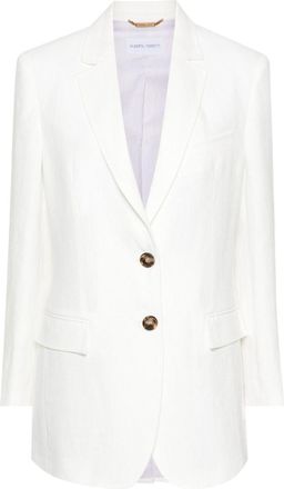 Alberta Ferretti single-breasted linen blazer - women - Cupro/Cotton/Linen/Flax - 42 - White