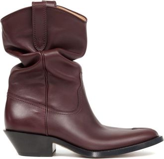 Maison Margiela Tabi Western 55mm leather boots - women - Calf Leather/Leather/Calf Leather - 40 - Red