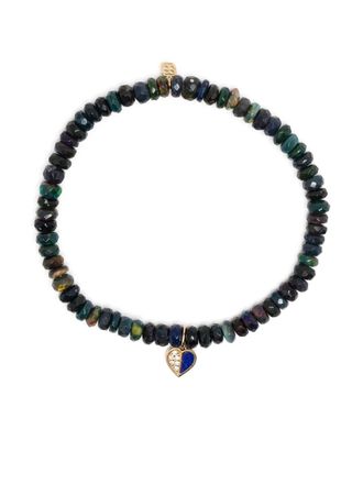 Sydney Evan 14kt geelgouden kralenarmband - Groen