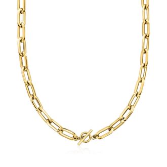 Ross-Simons Italian 14kt Yellow Gold Paper Clip Link Necklace