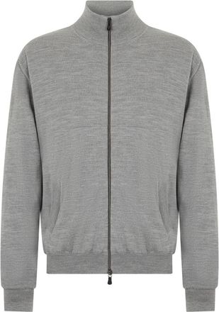 Fedeli Zip Cardigan - Heren - Vesten met rits - Grijs - L - Wol - Hoodies & sweatvesten