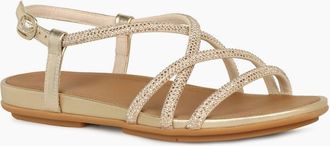 FitFlop Fitflop Womens Gracie Crystal Strappy Womens Sandals - Gold - Size: 4.5