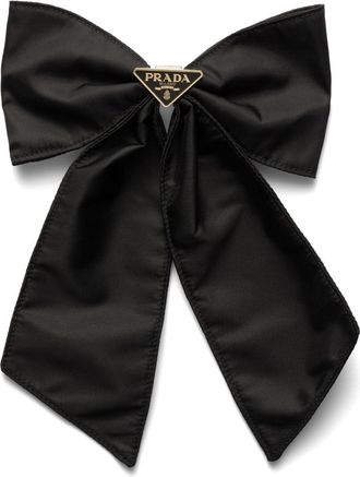 Prada Triangle-Logo Hair Bow - Womens - Recycled Polyamide