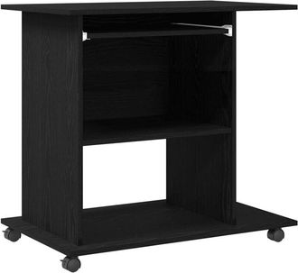 vidaXL Computer Desk Black Oak 80x50x75 cm Engineered Wood vidaXL