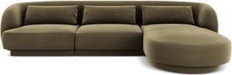 BLOOMINGLOFT 4-Sitzer Design Ecksofa Tulum mit Eckteil rechts, mit Samtbezug