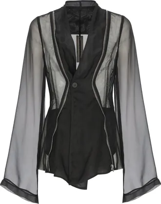 Rick Owens Black Stag Tulle Blazer