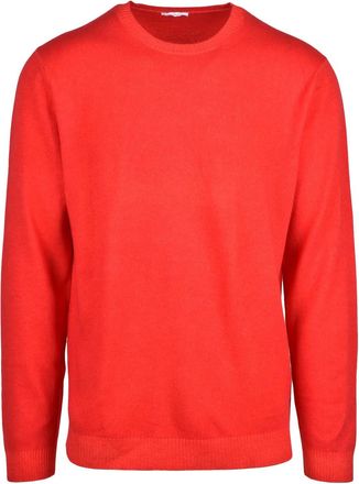 Malo Red Virgin Wool Crewneck Sweater