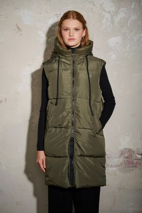 Hailys Steppweste HAILYS SL P VT Jo44leen, Damen, Gr. XXL, khaki, Steppware, Obermaterial: 100% Polyester, unifarben, Po-bedeckend, V-Ausschnitt, Westen Step