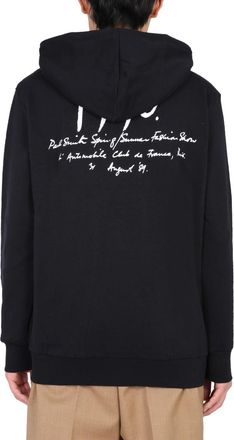 Paul Smith Cotton Drawstring Hood Sweatshirt - Black