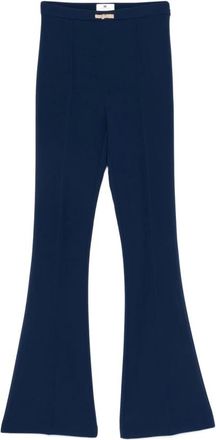 Elisabetta Franchi Broeken, Dames, Blauw, L, Diamond Jacquard Broek