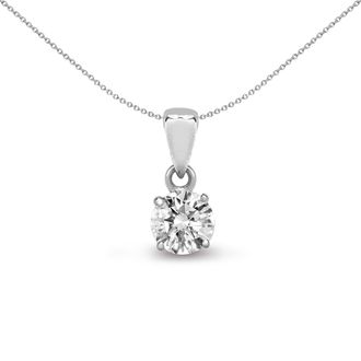 Jewelco London 18ct White Gold 0.25ct Diamond Solitaire Charm Pendant - 18P010-025