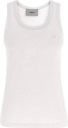 Coperni White Logo embroidery tank top