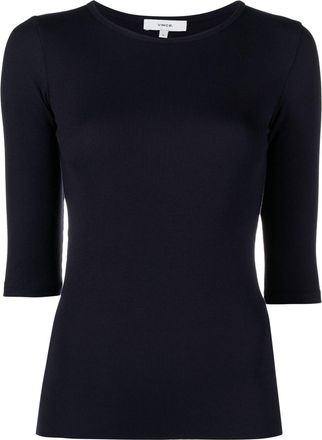Vince fine-ribbed top - women - Modal/Spandex/Elastane - M - Blue
