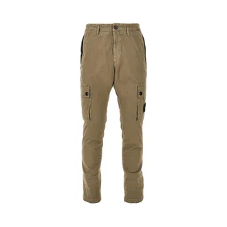 Stone Island Organic cotton pants with logo Badge Man 30
