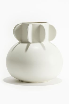 H&M Steingutvase mit reaktiver Glasur - White