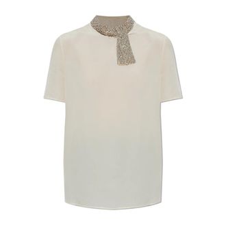 Valentino Garavani Dames, Blouses & Shirts, Beige, Maat: S Zijde