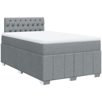vidaXL Vidaxl - Cama Box Spring Con Colch&oacute;n Tela Gris Claro 120x190 Cm