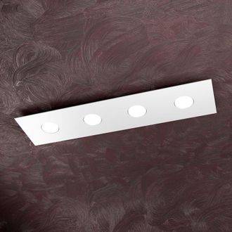 Top-Light Top-light - Plafoniera Moderna Rettangolare Area Metallo Bianco 4 Luci Gx53
